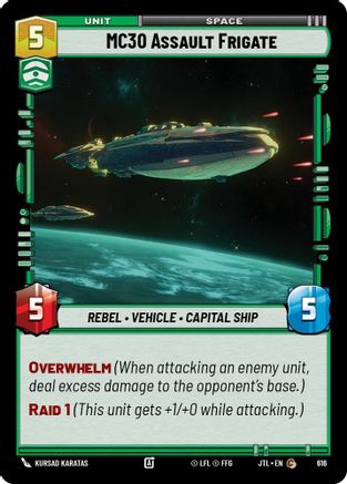 MC30 Assault Frigate (Foil) (616) [Jump to Lightspeed] Foil Star Wars: Unlimited Single Disney