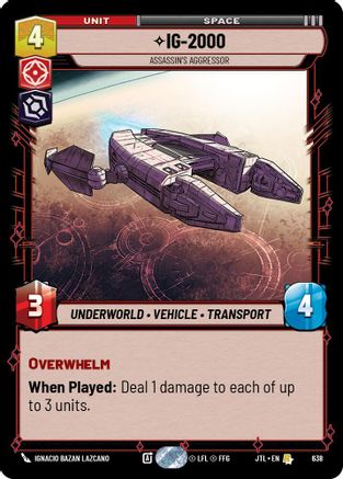 IG-2000 - Assassin's Aggressor (Foil) (638) [Jump to Lightspeed] Foil Star Wars: Unlimited Single Disney