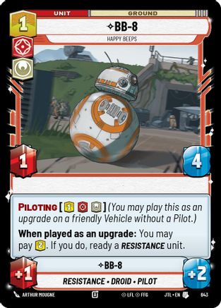 BB-8 - Happy Beeps (Foil) (643) [Jump to Lightspeed] Foil Star Wars: Unlimited Single Disney