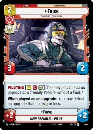 Frisk - Vanguard Loudmouth (Foil) (646) [Jump to Lightspeed] Foil Star Wars: Unlimited Single Disney