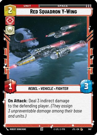 Red Squadron Y-Wing (Foil) (647) [Jump to Lightspeed] Foil Star Wars: Unlimited Single Disney