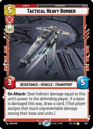 Tactical Heavy Bomber (Foil) (650) [Jump to Lightspeed] Foil Star Wars: Unlimited Single Disney
