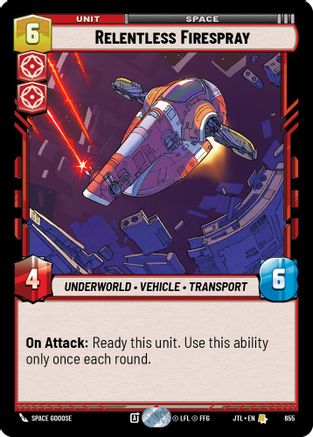 Relentless Firespray (Foil) (655) [Jump to Lightspeed] Foil Star Wars: Unlimited Single Disney