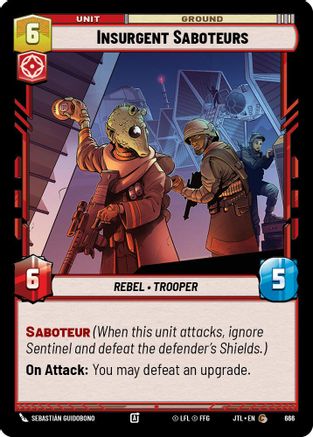 Insurgent Saboteurs (Foil) (666) [Jump to Lightspeed] Foil Star Wars: Unlimited Single Disney