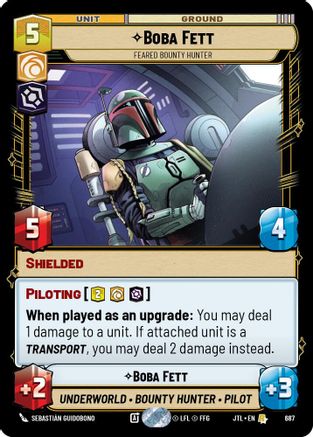 Boba Fett - Feared Bounty Hunter (Foil) (687) [Jump to Lightspeed] Foil Star Wars: Unlimited Single Disney