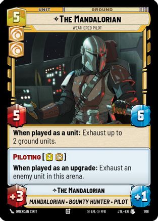 The Mandalorian - Weathered Pilot (Foil) (708) [Jump to Lightspeed] Foil Star Wars: Unlimited Single Disney