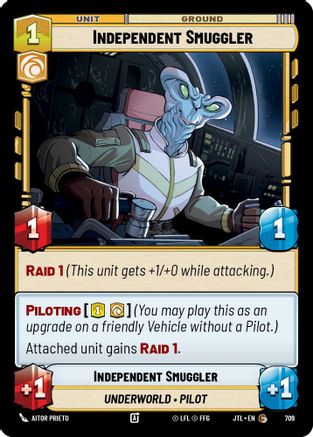 Independent Smuggler (Foil) (709) [Jump to Lightspeed] Foil Star Wars: Unlimited Single Disney