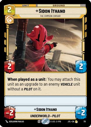Sidon Ithano - The Crimson Corsair (Foil) (711) [Jump to Lightspeed] Foil Star Wars: Unlimited Single Disney