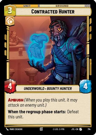 Contracted Hunter (Foil) (714) [Jump to Lightspeed] Foil Star Wars: Unlimited Single Disney