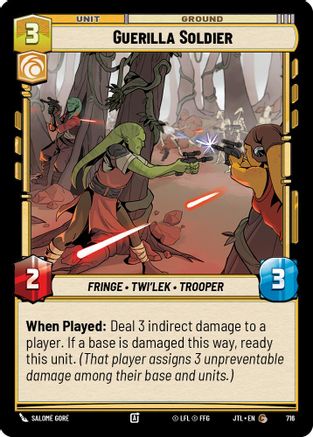 Guerilla Soldier (Foil) (716) [Jump to Lightspeed] Foil Star Wars: Unlimited Single Disney