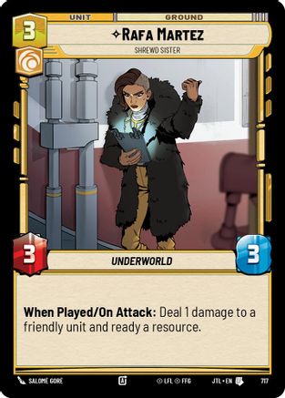 Rafa Martez - Shrewd Sister (Foil) (717) [Jump to Lightspeed] Foil Star Wars: Unlimited Single Disney