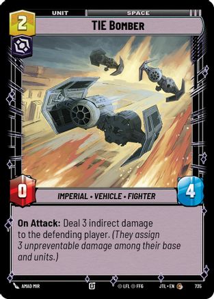 TIE Bomber (Foil) (735) [Jump to Lightspeed] Foil Star Wars: Unlimited Single Disney