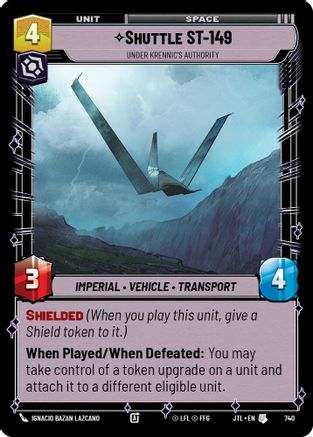 Shuttle ST-149 - Under Krennic's Authority (Foil) (740) [Jump to Lightspeed] Foil Star Wars: Unlimited Single Disney