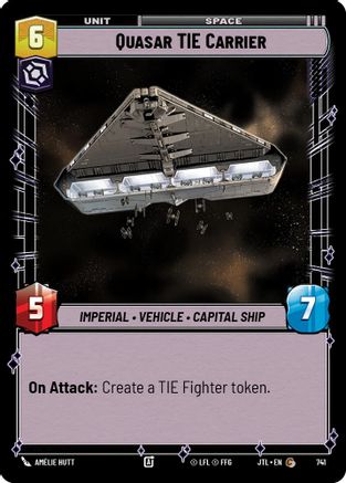 Quasar TIE Carrier (Foil) (741) [Jump to Lightspeed] Foil Star Wars: Unlimited Single Disney