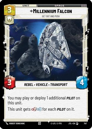 Millennium Falcon - Get Out And Push (Foil) (747) [Jump to Lightspeed] Foil Star Wars: Unlimited Single Disney