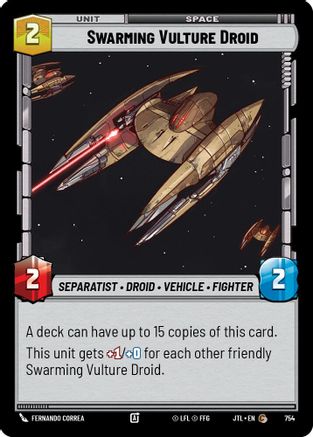 Swarming Vulture Droid (Foil) (754) [Jump to Lightspeed] Foil Star Wars: Unlimited Single Disney