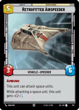 Retrofitted Airspeeder (Foil) (757) [Jump to Lightspeed] Foil Star Wars: Unlimited Single Disney