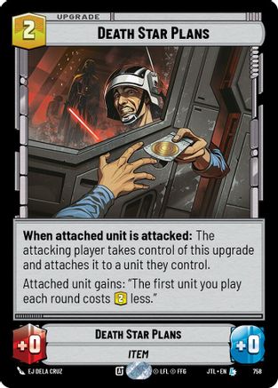 Death Star Plans (Foil) (758) [Jump to Lightspeed] Foil Star Wars: Unlimited Single Disney