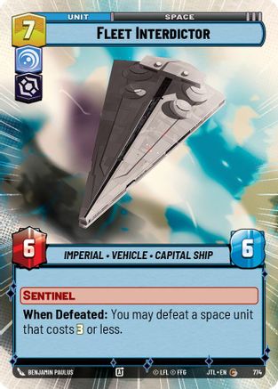 Fleet Interdictor (Hyperspace Foil) (774) [Jump to Lightspeed] Foil Star Wars: Unlimited Single Disney