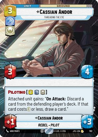 Cassian Andor - Threading the Eye (Hyperspace Foil) (782) [Jump to Lightspeed] Foil Star Wars: Unlimited Single Disney