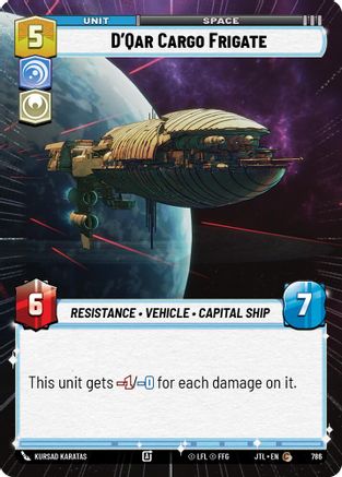 D'Qar Cargo Frigate (Hyperspace Foil) (786) [Jump to Lightspeed] Foil Star Wars: Unlimited Single Disney
