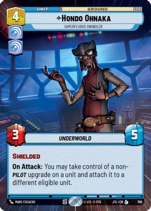 Hondo Ohnaka - Superfluous Swindler (Hyperspace Foil) (790) [Jump to Lightspeed] Foil Star Wars: Unlimited Single Disney