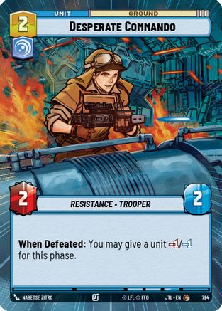 Desperate Commando (Hyperspace Foil) (794) [Jump to Lightspeed] Foil Star Wars: Unlimited Single Disney