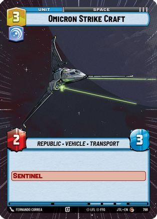 Omicron Strike Craft (Hyperspace Foil) (798) [Jump to Lightspeed] Foil Star Wars: Unlimited Single Disney