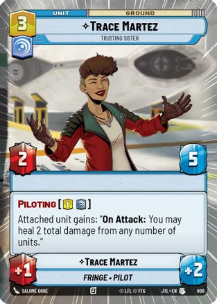 Trace Martez - Trusting Sister (Hyperspace Foil) (800) [Jump to Lightspeed] Foil Star Wars: Unlimited Single Disney