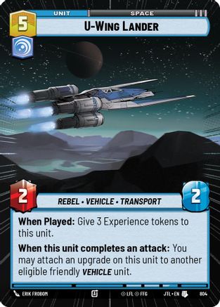 U-Wing Lander (Hyperspace Foil) (804) [Jump to Lightspeed] Foil Star Wars: Unlimited Single Disney