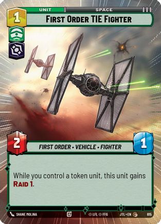 First Order TIE Fighter (Hyperspace Foil) (815) [Jump to Lightspeed] Foil Star Wars: Unlimited Single Disney