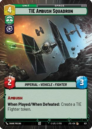 TIE Ambush Squadron (Hyperspace Foil) (821) [Jump to Lightspeed] Foil Star Wars: Unlimited Single Disney