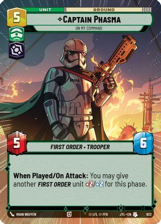 Captain Phasma - On My Command (Hyperspace Foil) (822) [Jump to Lightspeed] Foil Star Wars: Unlimited Single Disney
