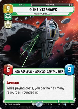 The Starhawk - Prototype Battleship (Hyperspace Foil) (839) [Jump to Lightspeed] Foil Star Wars: Unlimited Single Disney