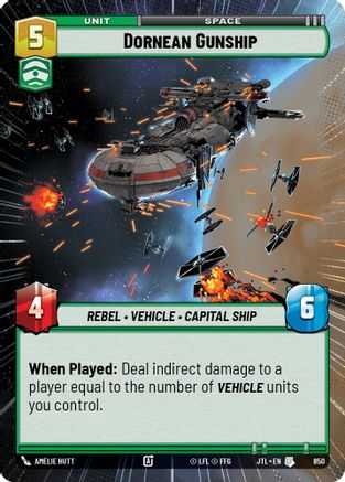 Dornean Gunship (Hyperspace Foil) (850) [Jump to Lightspeed] Foil Star Wars: Unlimited Single Disney