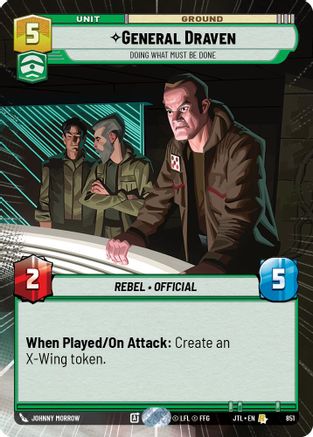 General Draven - Doing What Must Be Done (Hyperspace Foil) (851) [Jump to Lightspeed] Foil Star Wars: Unlimited Single Disney