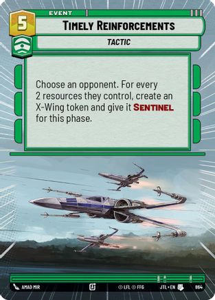 Timely Reinforcements (Hyperspace Foil) (864) [Jump to Lightspeed] Foil Star Wars: Unlimited Single Disney