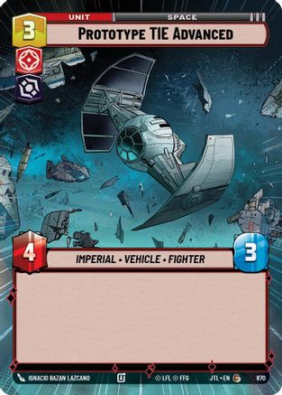 Prototype TIE Advanced (Hyperspace Foil) (870) [Jump to Lightspeed] Foil Star Wars: Unlimited Single Disney