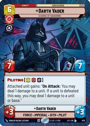 Darth Vader - Scourge of Squadrons (Hyperspace Foil) (876) [Jump to Lightspeed] Foil Star Wars: Unlimited Single Disney