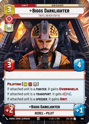 Biggs Darklighter - They'll Never Stop Us (Hyperspace Foil) (884) [Jump to Lightspeed] Foil Star Wars: Unlimited Single Disney