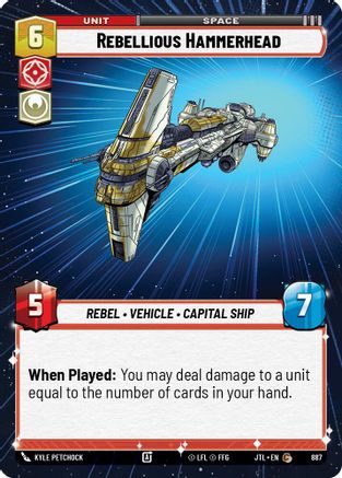 Rebellious Hammerhead (Hyperspace Foil) (887) [Jump to Lightspeed] Foil Star Wars: Unlimited Single Disney