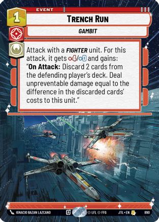 Trench Run (Hyperspace Foil) (890) [Jump to Lightspeed] Foil Star Wars: Unlimited Single Disney