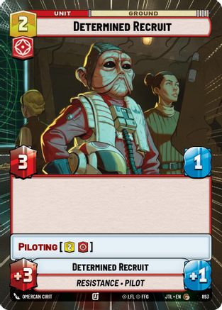 Determined Recruit (Hyperspace Foil) (893) [Jump to Lightspeed] Foil Star Wars: Unlimited Single Disney