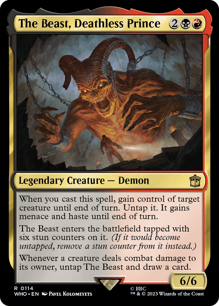 The Beast, Deathless Prince (WHO-114) [Doctor Who] Foil MTG Single Wizards of the Coast
