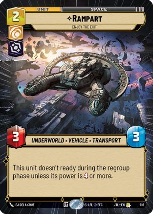 Rampart - Enjoy the Exit (Hyperspace Foil) (916) [Jump to Lightspeed] Foil Star Wars: Unlimited Single Disney
