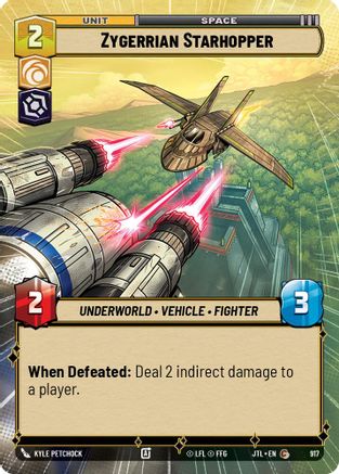 Zygerrian Starhopper (Hyperspace Foil) (917) [Jump to Lightspeed] Foil Star Wars: Unlimited Single Disney