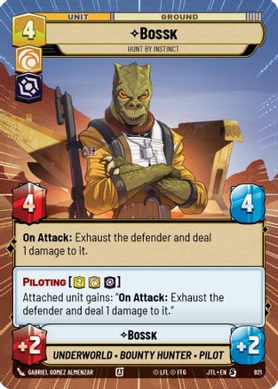 Bossk - Hunt By Instinct (Hyperspace Foil) (921) [Jump to Lightspeed] Foil Star Wars: Unlimited Single Disney