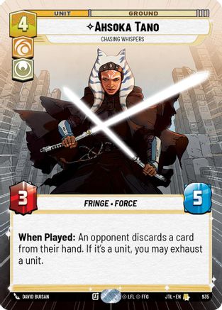Ahsoka Tano - Chasing Whispers (Hyperspace Foil) (935) [Jump to Lightspeed] Foil Star Wars: Unlimited Single Disney