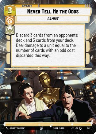 Never Tell Me the Odds (Hyperspace Foil) (942) [Jump to Lightspeed] Foil Star Wars: Unlimited Single Disney