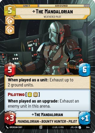 The Mandalorian - Weathered Pilot (Hyperspace Foil) (944) [Jump to Lightspeed] Foil Star Wars: Unlimited Single Disney